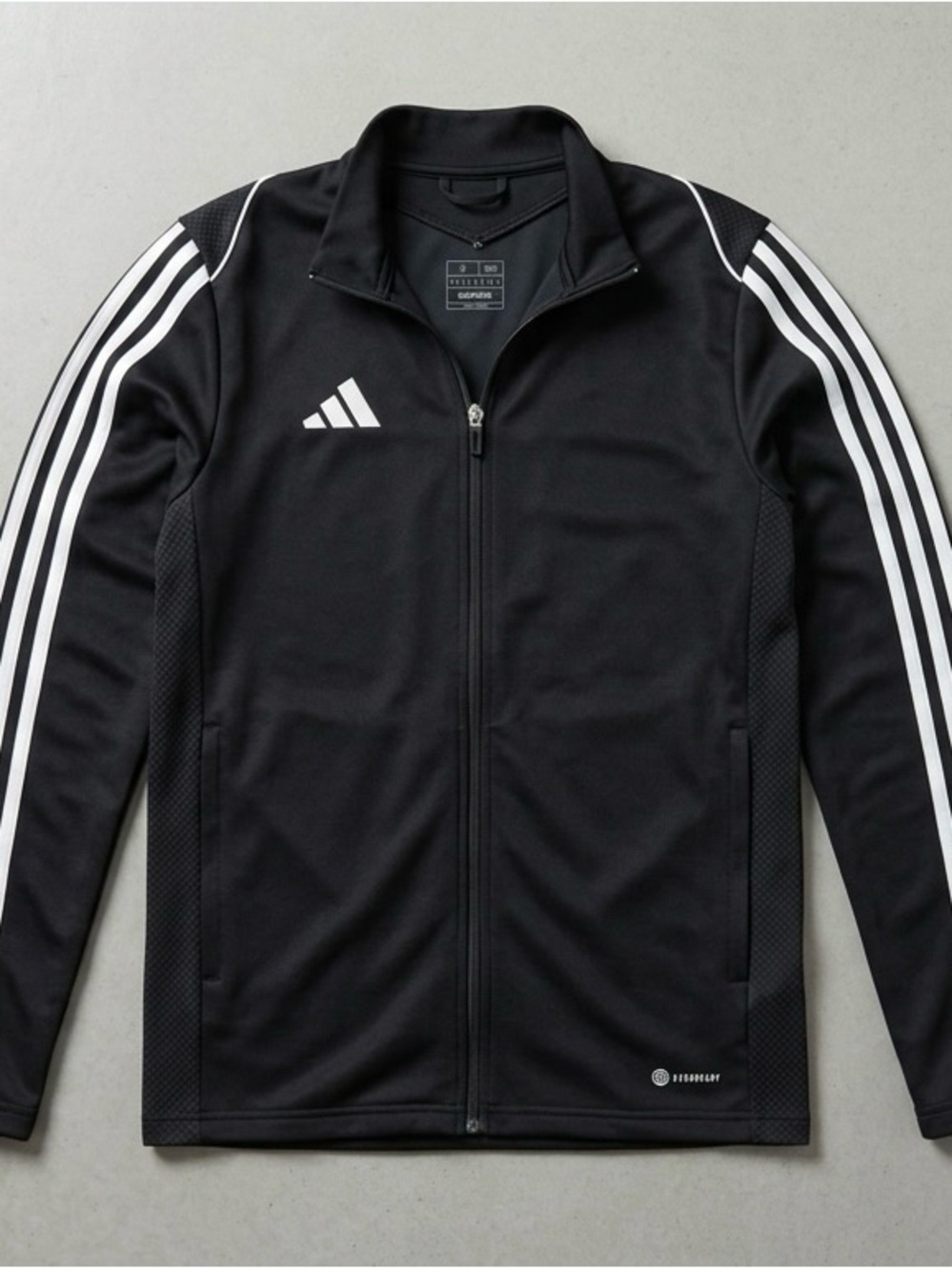 adidas Black Track Jacket with White Three-Stripes